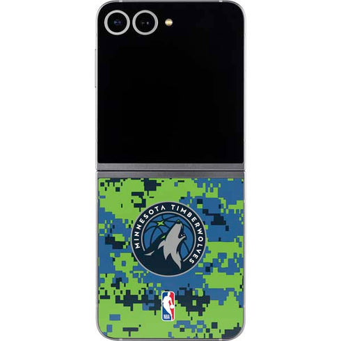 NBA Minnesota Timberwolves Digi Camo Galaxy Z Flip6 Skin